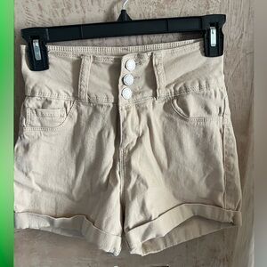 FRENZY High Rise Beige Shorts Size 5/27